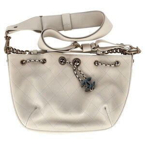 Chanel CC Paris-Rome Shoulder Bag in White Leather